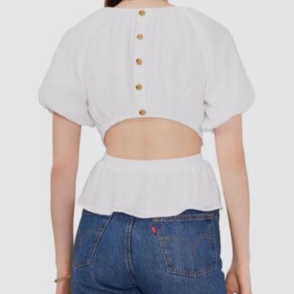 1. STATE  top. Size Small. Cut out Back. Buttons. - Picture 1 of 6